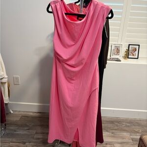 Alexia Admor Draped Sleeveless Midi Dress in Pink